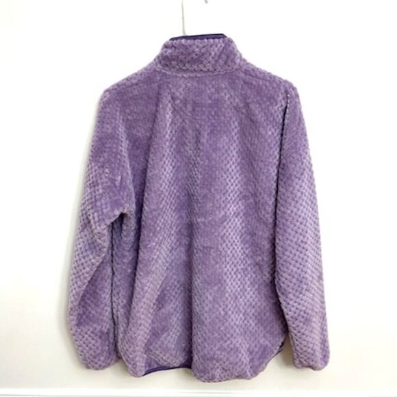 Simply Southern T Snap Fleece Pullover Jacket Women's L Purple Lavender Pockets - Picture 2 of 6